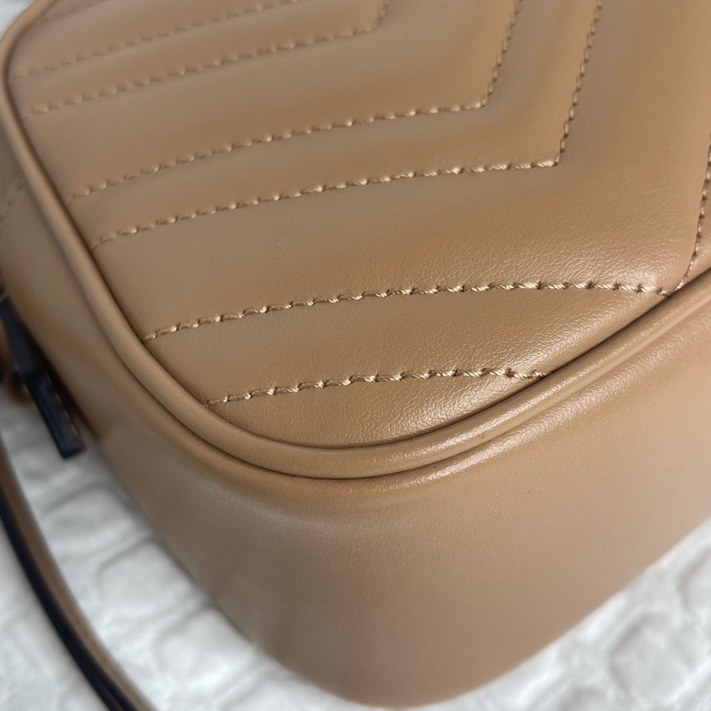 Gucci Small Marmont Chain Shoulder Bag - Monochrome Rose Beige (Limited Edition) - Picture 5 of 14